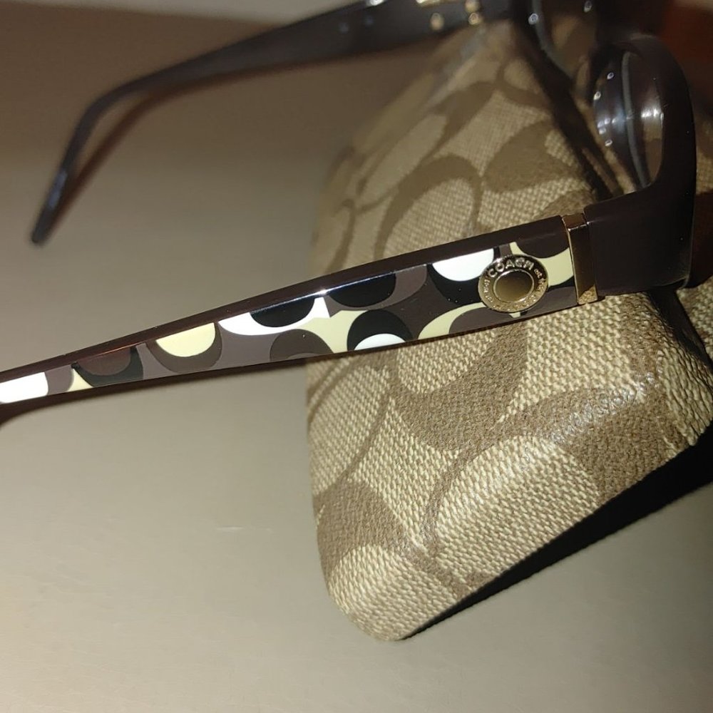 Coach Womens Designer Eyeglasses Roberta 643 Brown with Case Fashion Frames - Picture 6 of 10